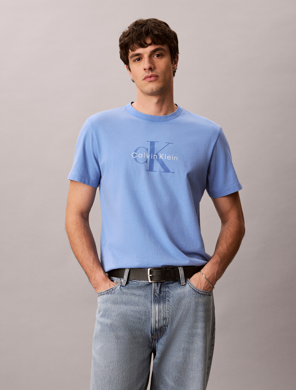 Gewaschene Baumwoll-Monogramm-T-Shirt