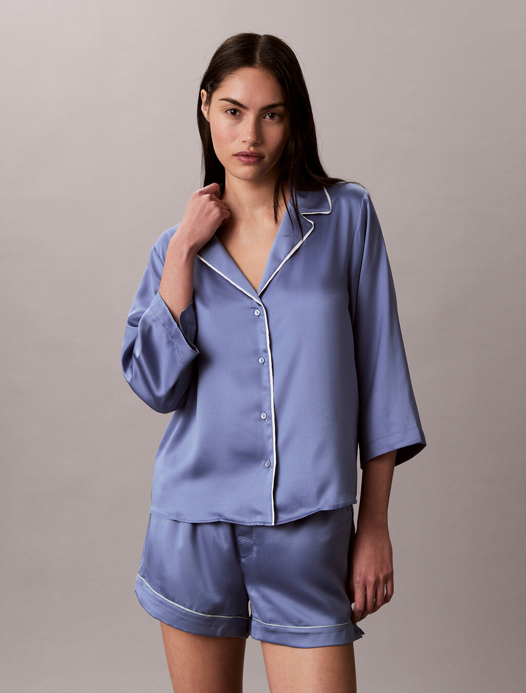Short-Sleeve-Hemd mit Satin-Optik