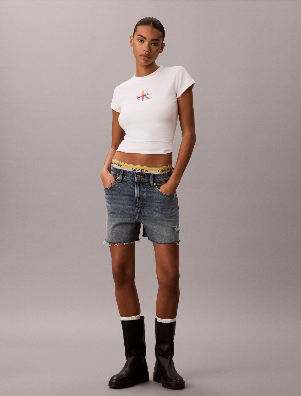 Schmales Monogram-T-Shirt - Pride