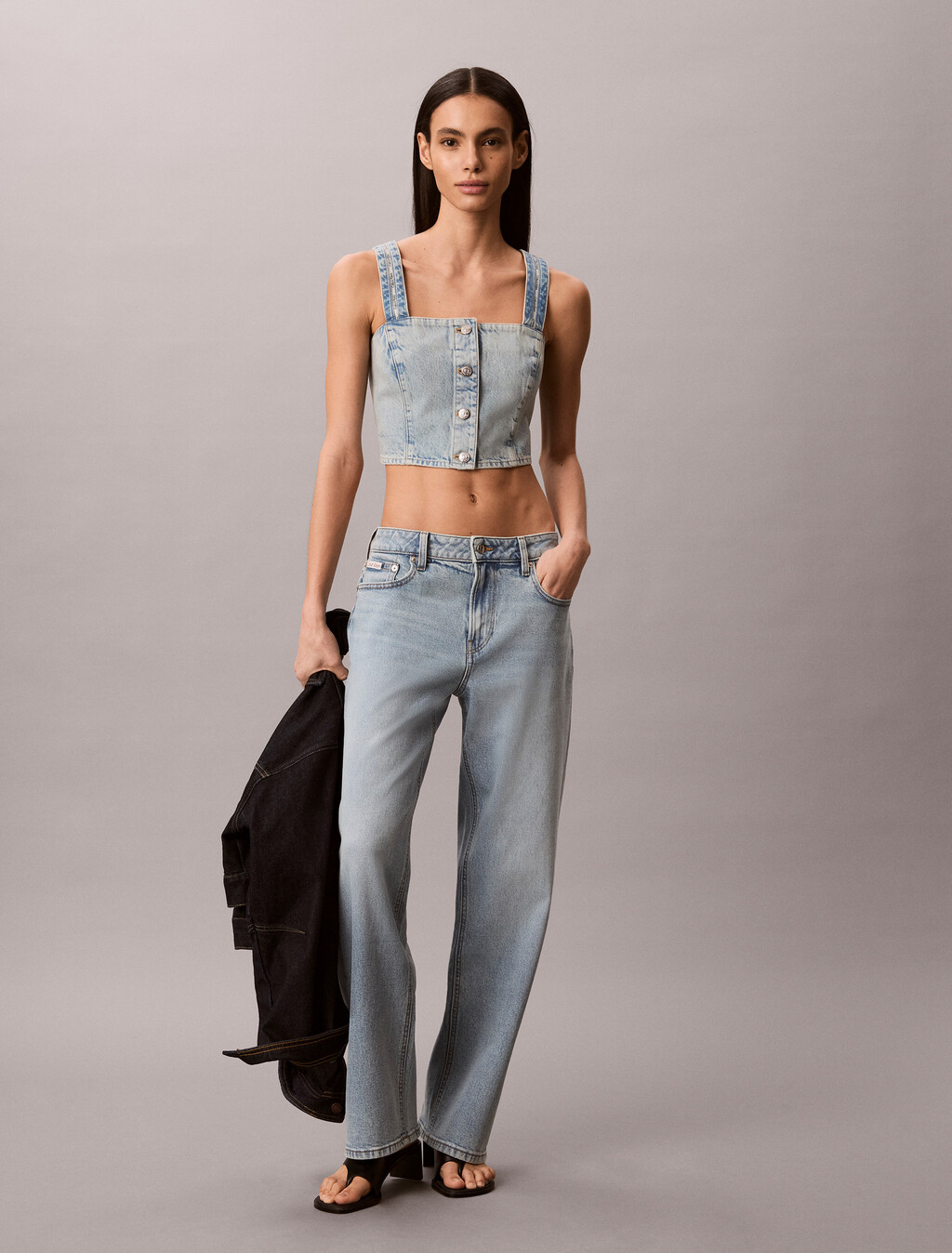 Logo-Tape-Denim-Top