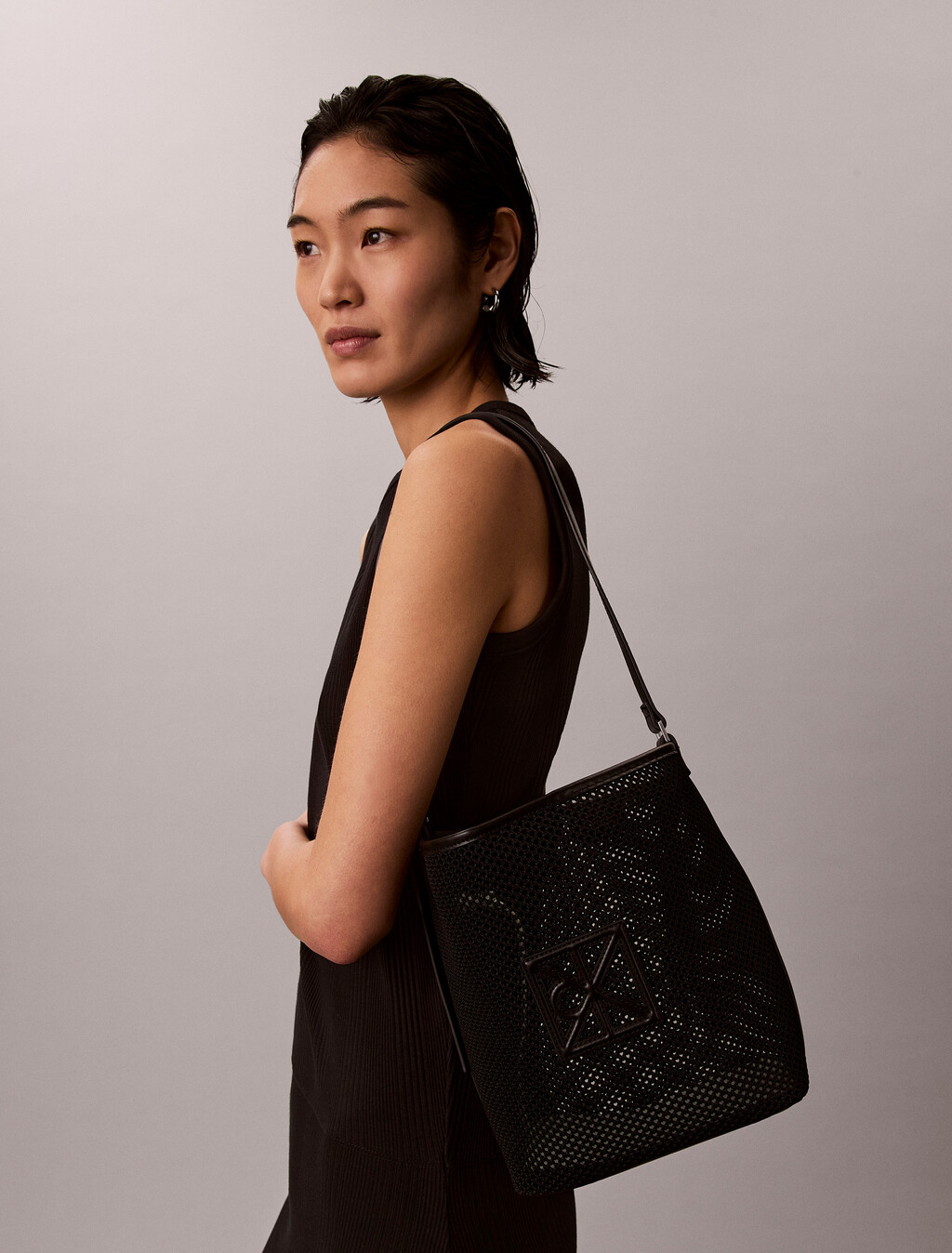 Mesh-Emblem-Logo-Eimerbeutel mit Tasche