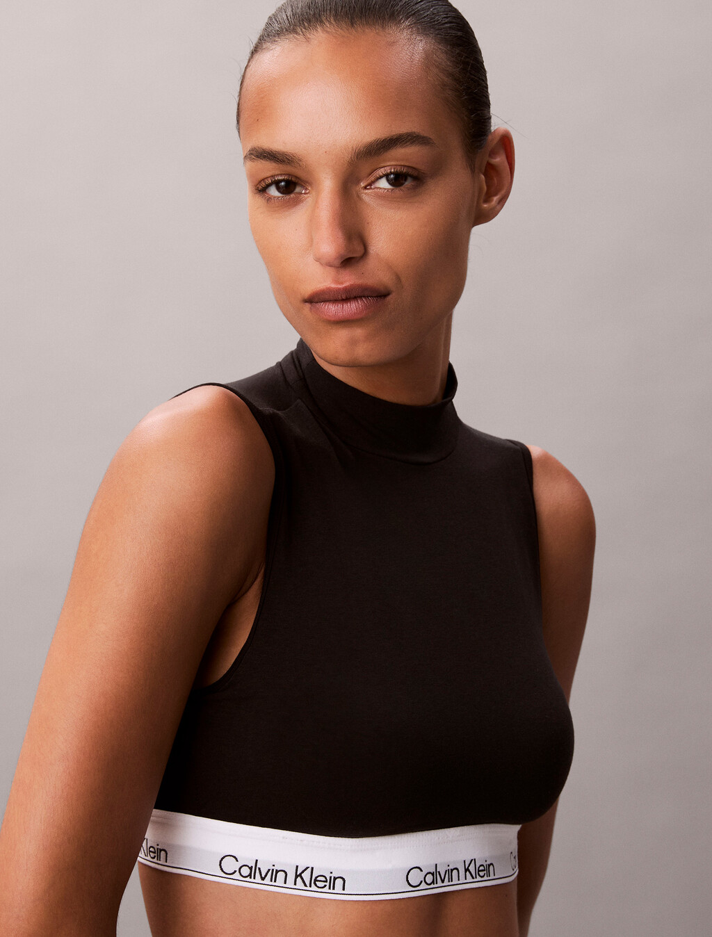 Leicht gefütterter Mockneck-Bralette - Icon Cotton Modal