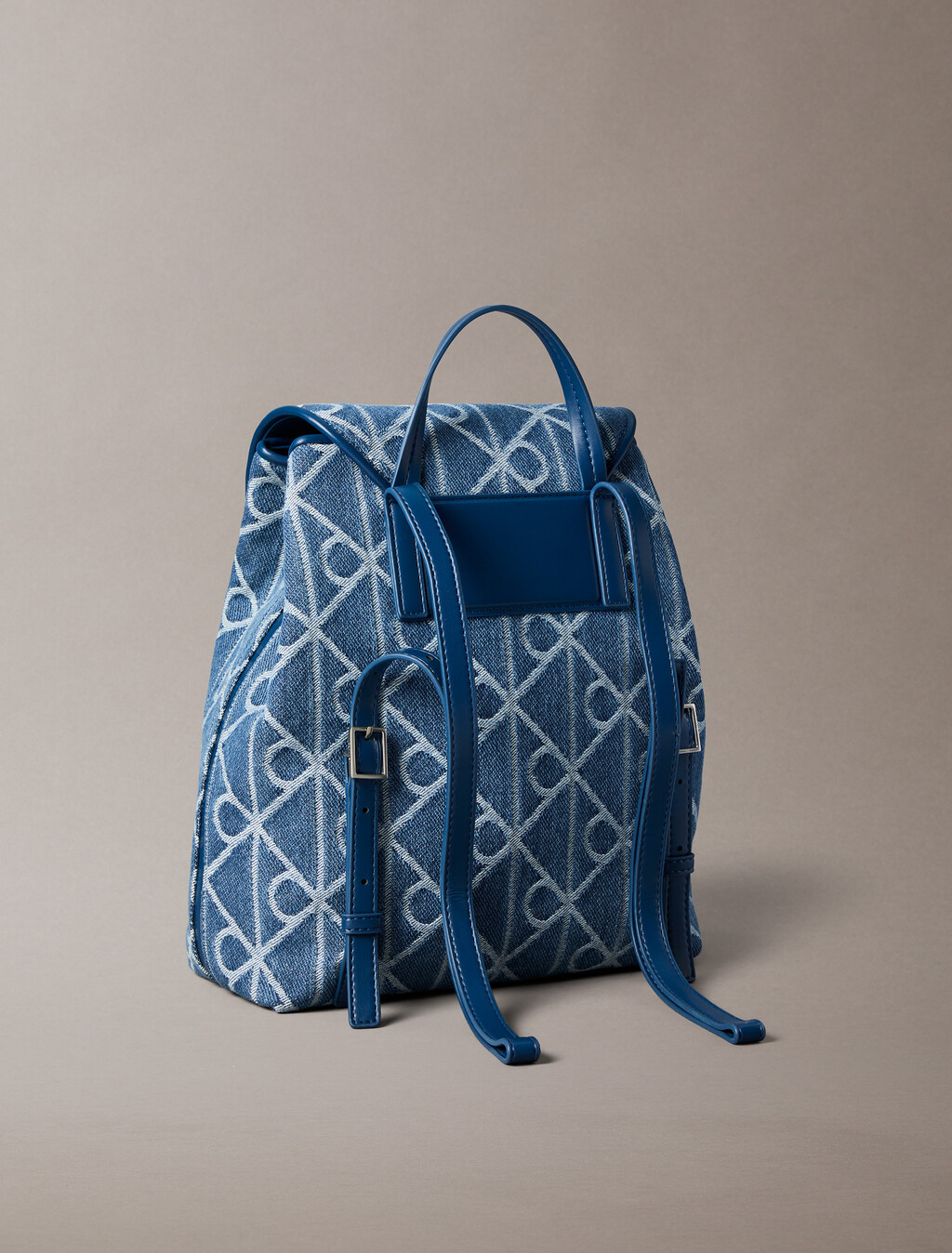 Rucksack aus Denim mit Logo-Jacquard