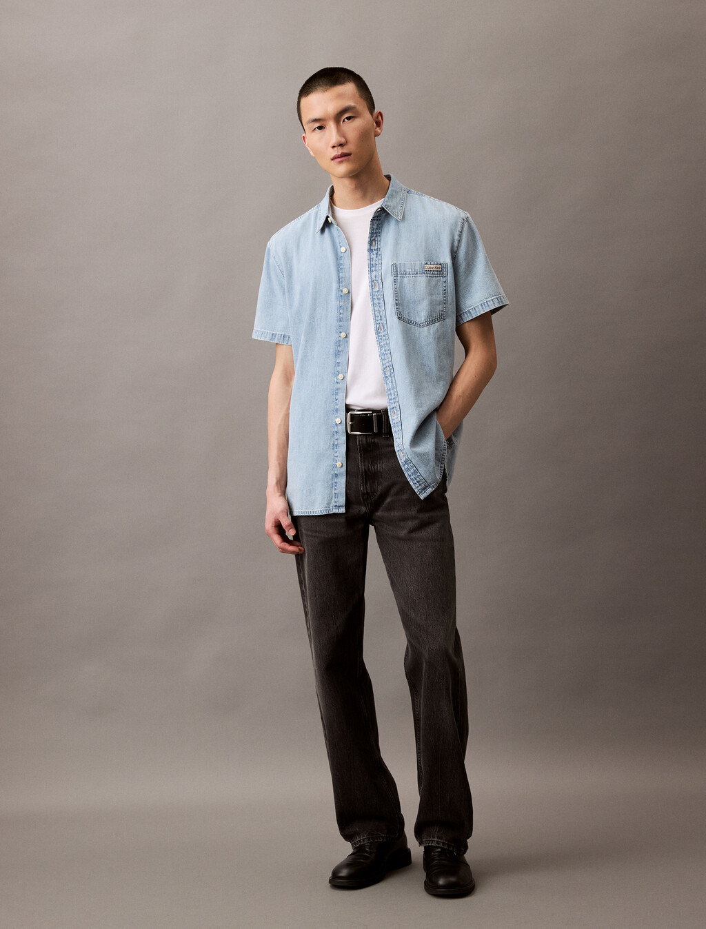 CK Light Indigo Kurzarm-Denimhemd