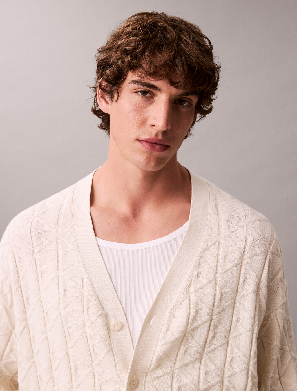 Allover-Emblem-Logo-Lässiger Cardigan