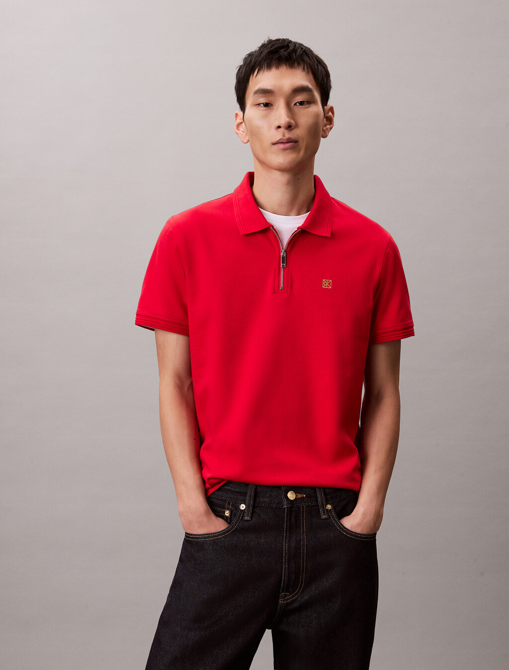 Slim-Polo mit Lunar New Year-CK-Emblem