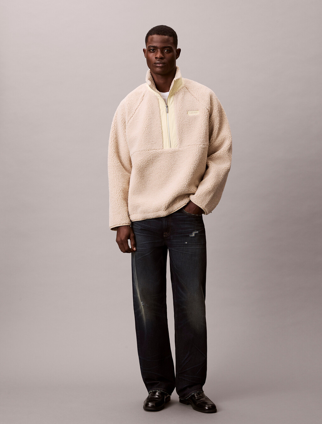 Sherpa-Rollkragen-1/4-Armlänge-Sweatshirt