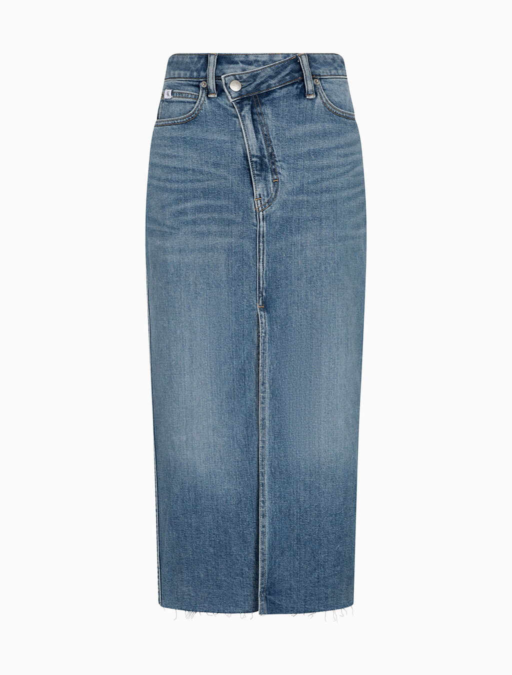 Überdachte Front-Spalt-Maxi-Denim-Rock