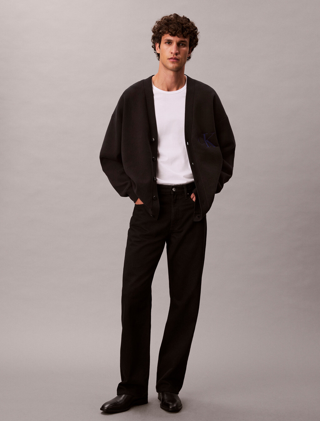 Cotton-Mischung Monogramm-Logo lässiger Cardigan