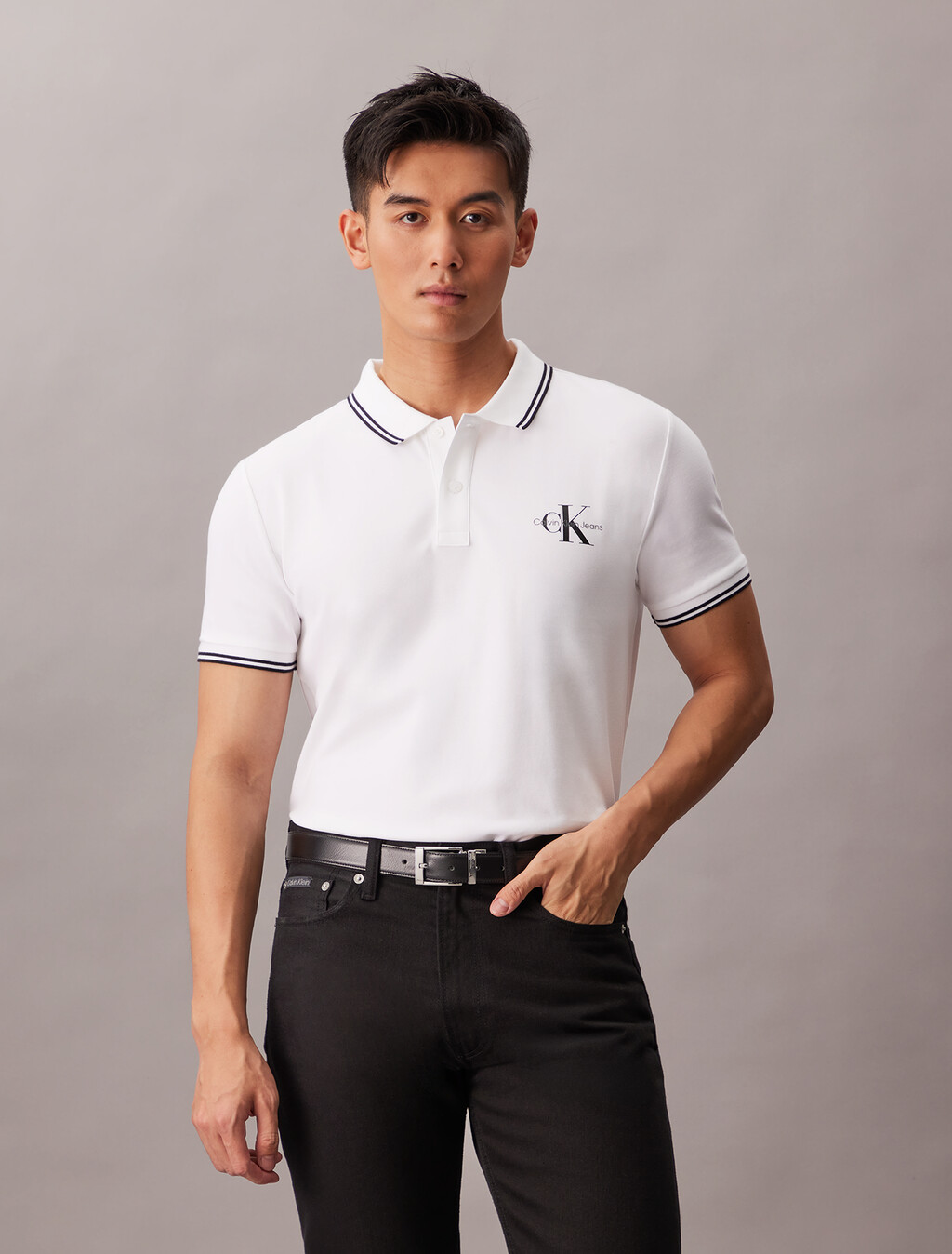 Monogram Slim Tipped Polo