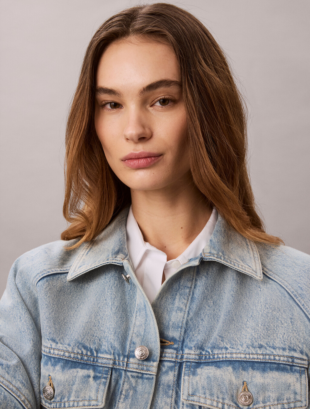 Boxy Logo Tape Denimjacke