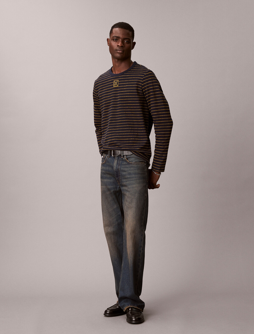 Cotton-Crepe-Streifen-T-Shirt