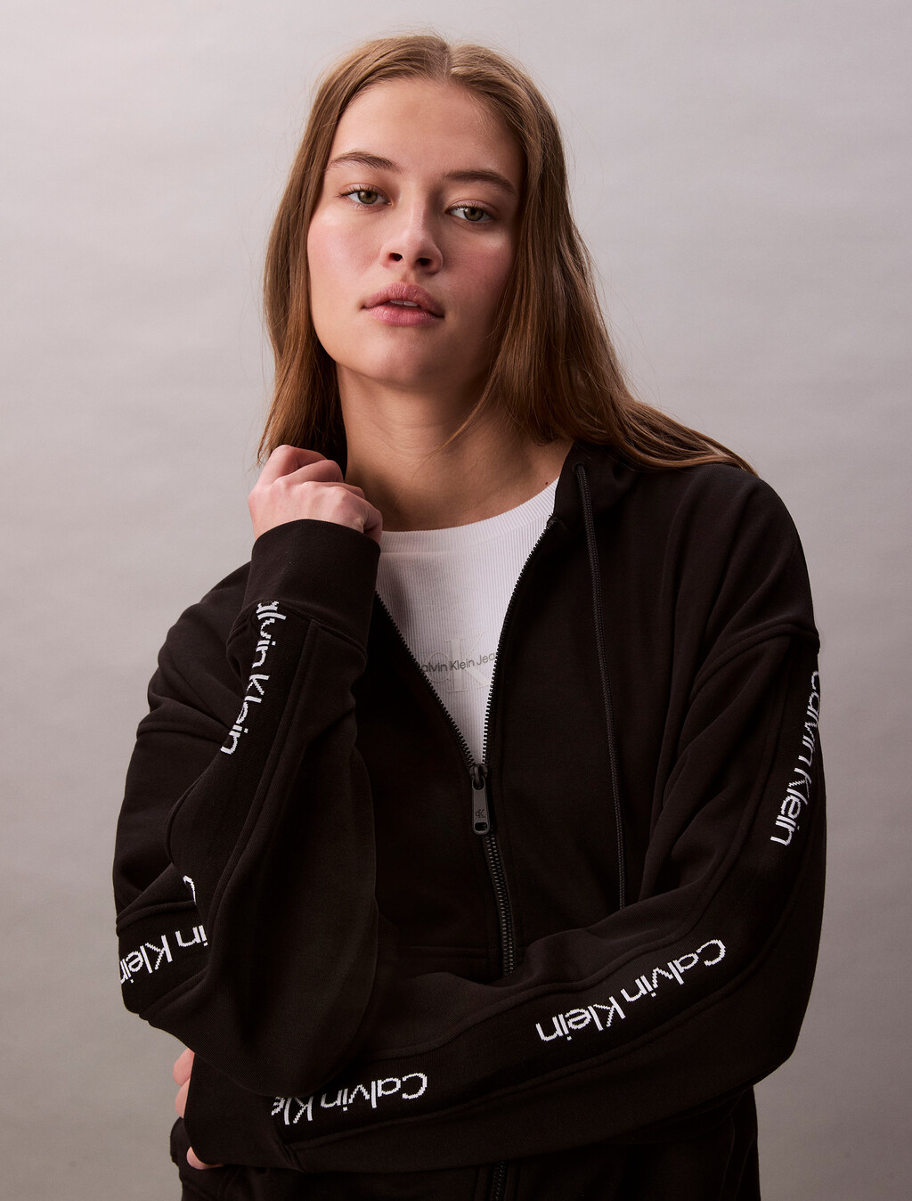 Logo-Tape-Terry-Reißverschluss-Hoodie