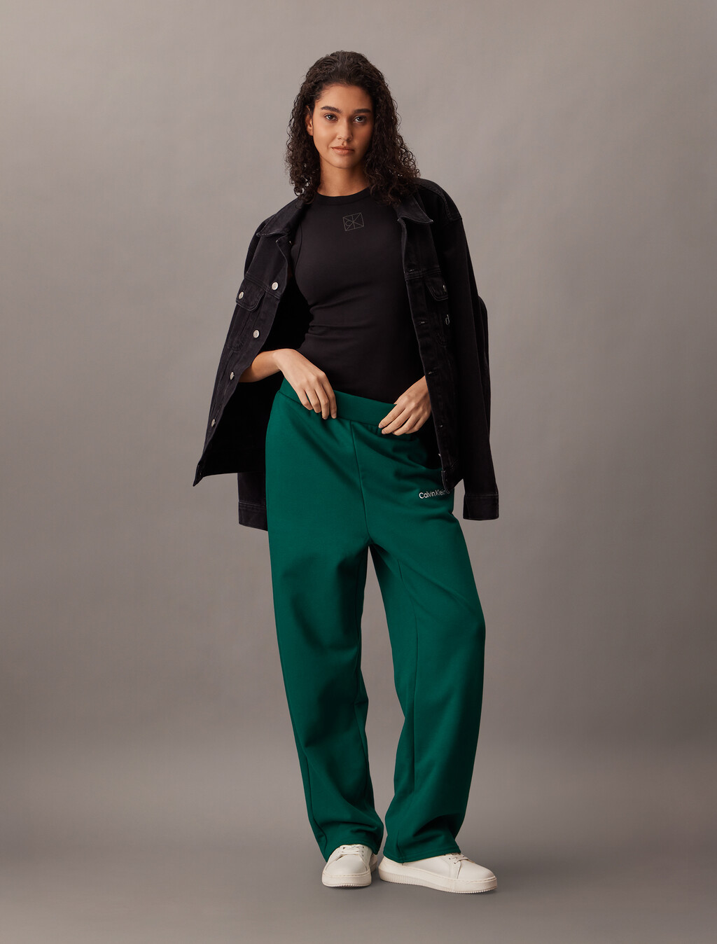 French-Terry-Jogger mit geradem Bein