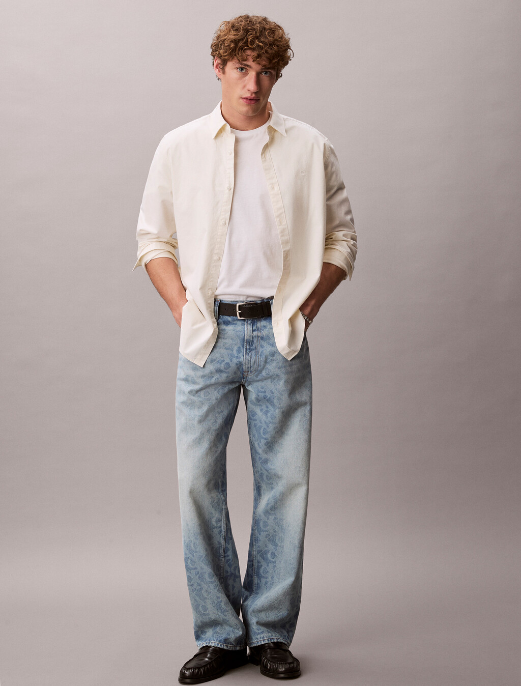 90er-Jahre gerade Logo-Jeans