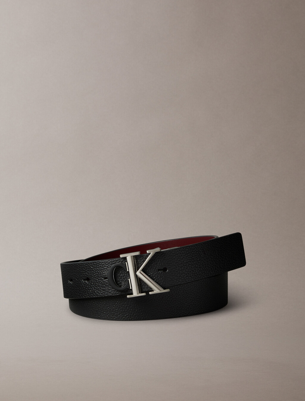 Zweifarbiger Monogram-Verschluss umkehrbarer Gürtel 35 mm