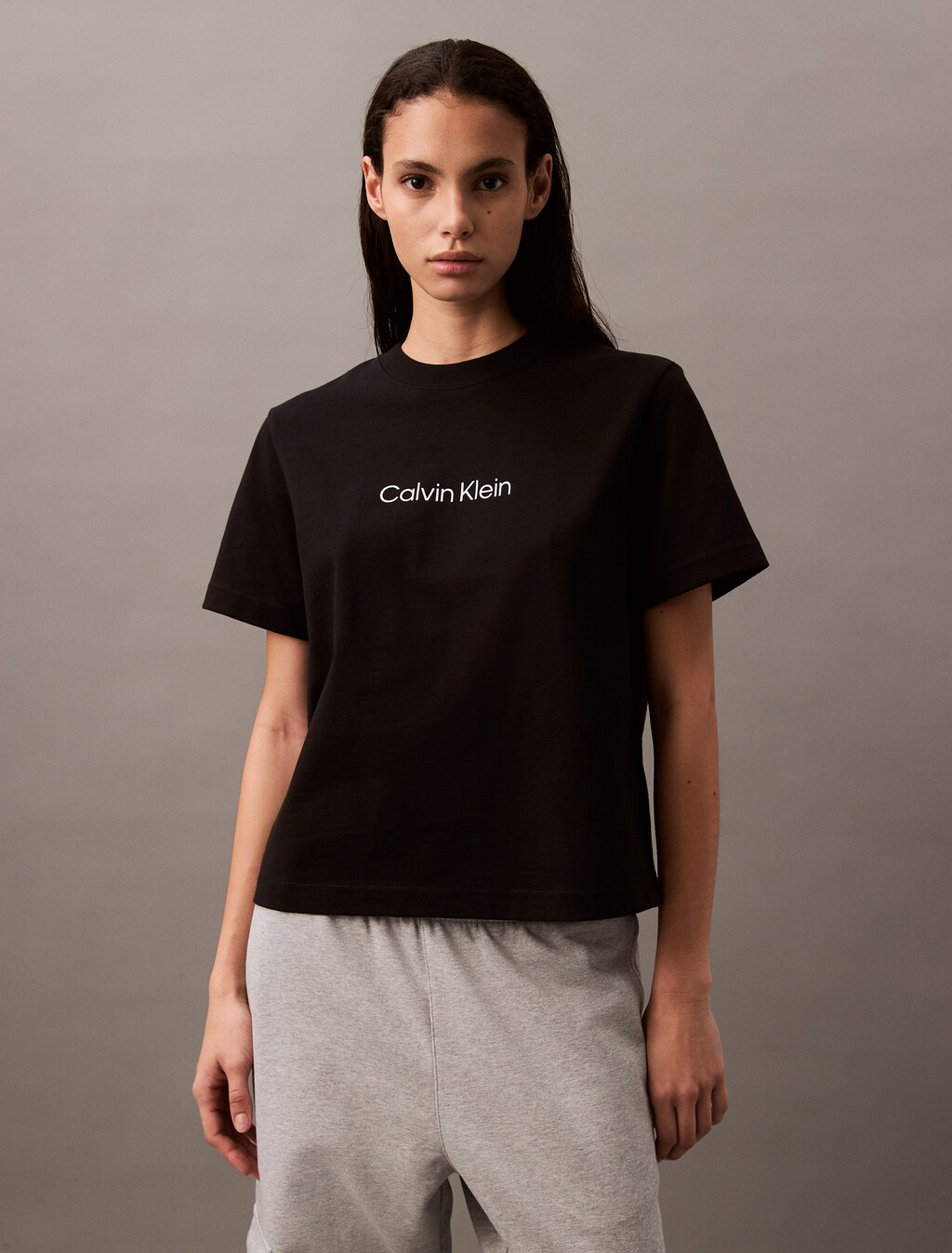 Lässiges Standard-Logo-Rundhals-T-Shirt