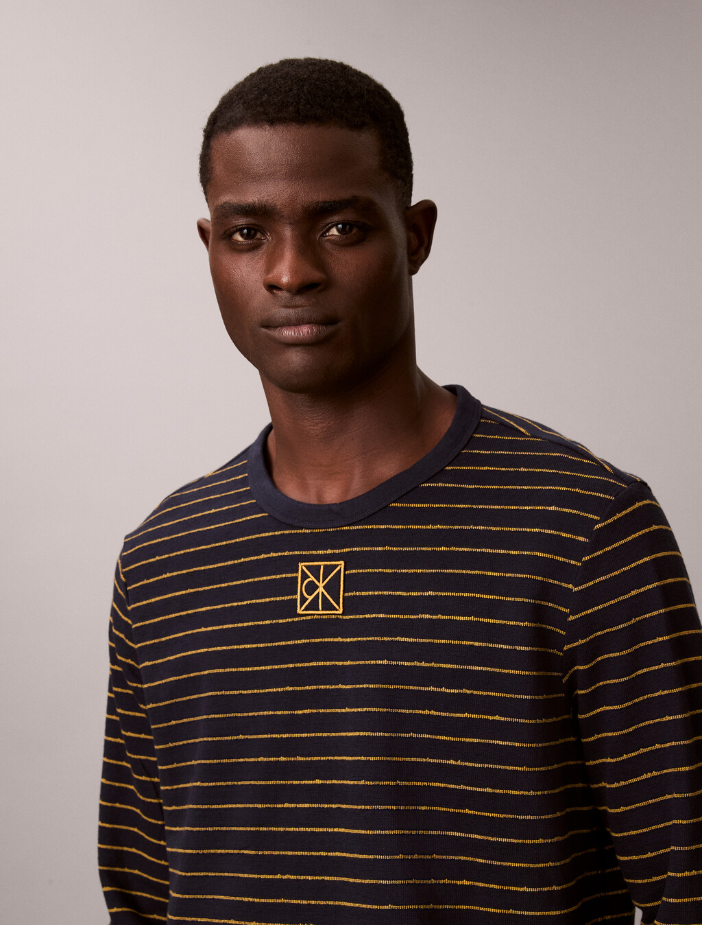 Cotton-Crepe-Streifen-T-Shirt